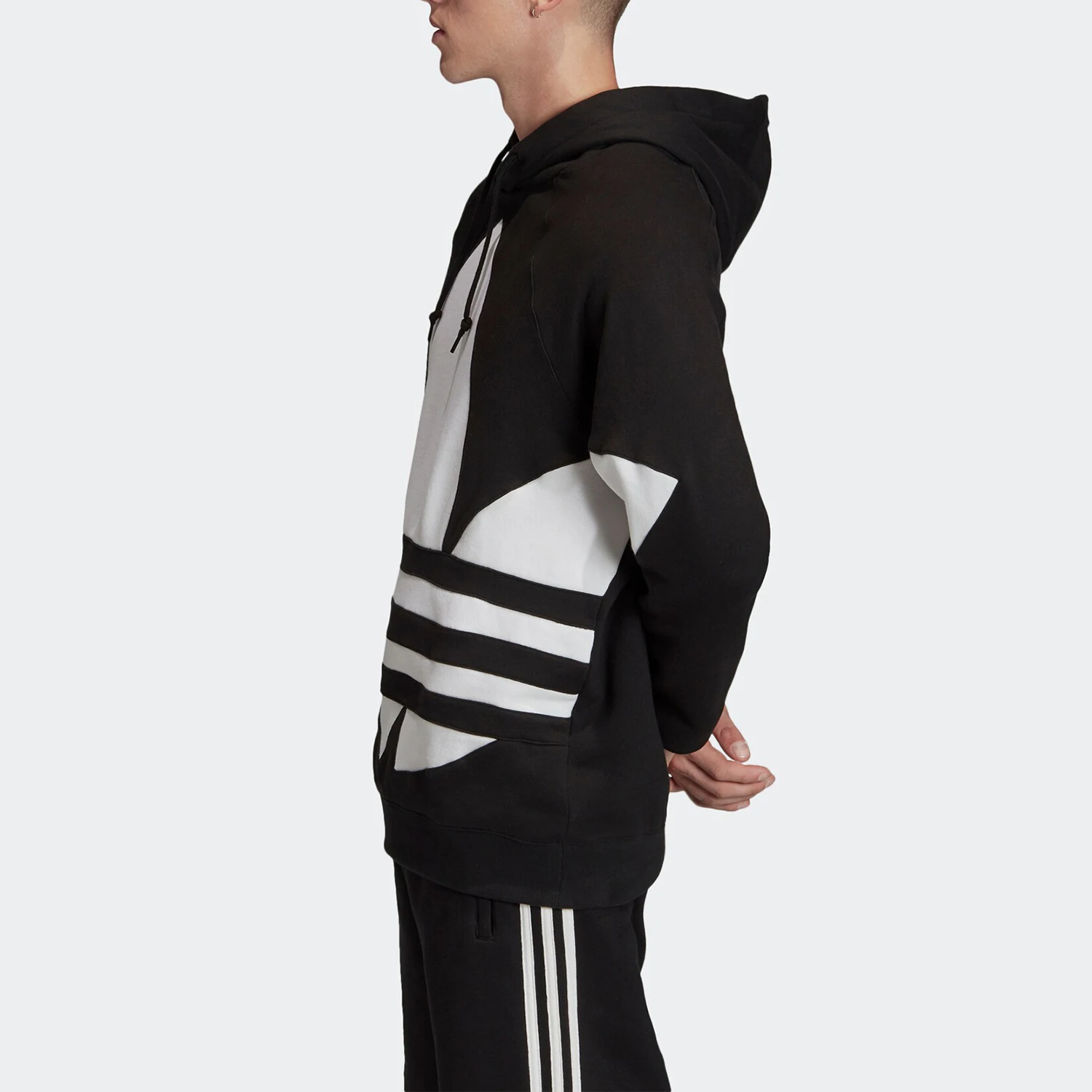Adidas Originals Mens Large Three Leaves Mens Loose Sports Hooded Sweatshirt FM9908