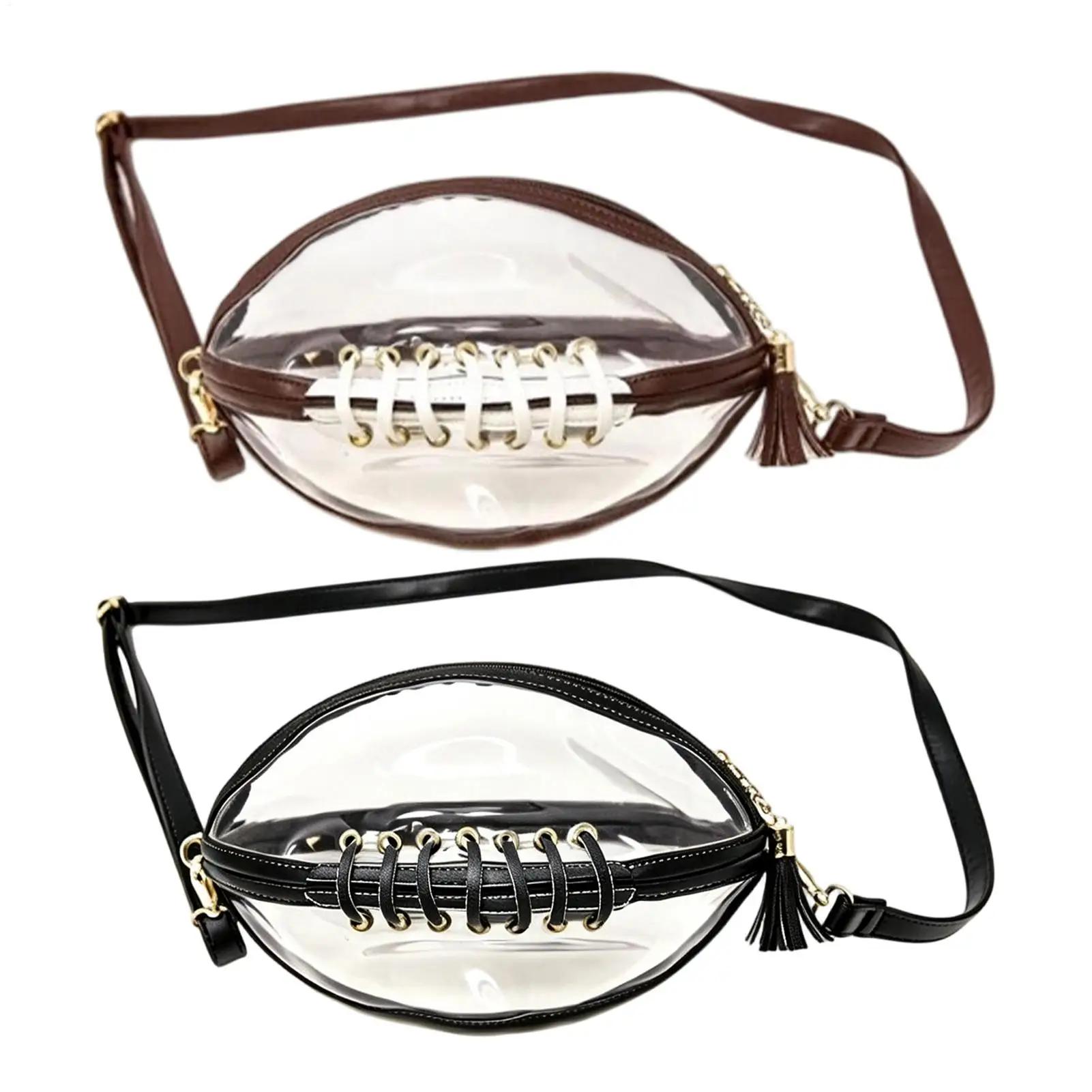 Waterproof Clear Football Purse Fashion Womens Handbag Football Shoulder Bag for Travel Festival Sports Stadium Events Concert