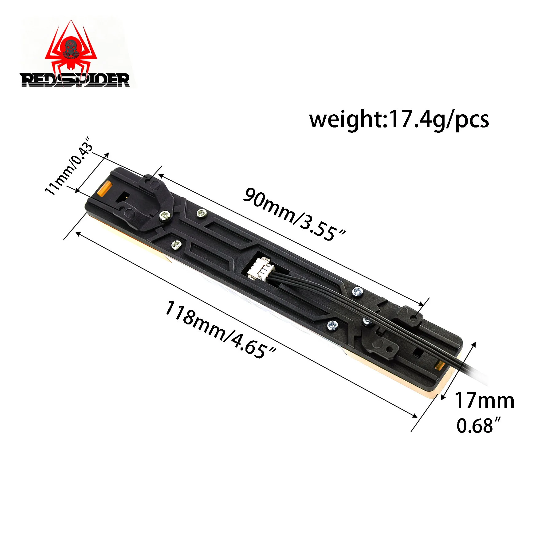 RS Red Spider 360° Rotating LED Beacon Light, Simulated Strobe, For 1/14 Tamiya Scania Fire & Engineering RC Truck