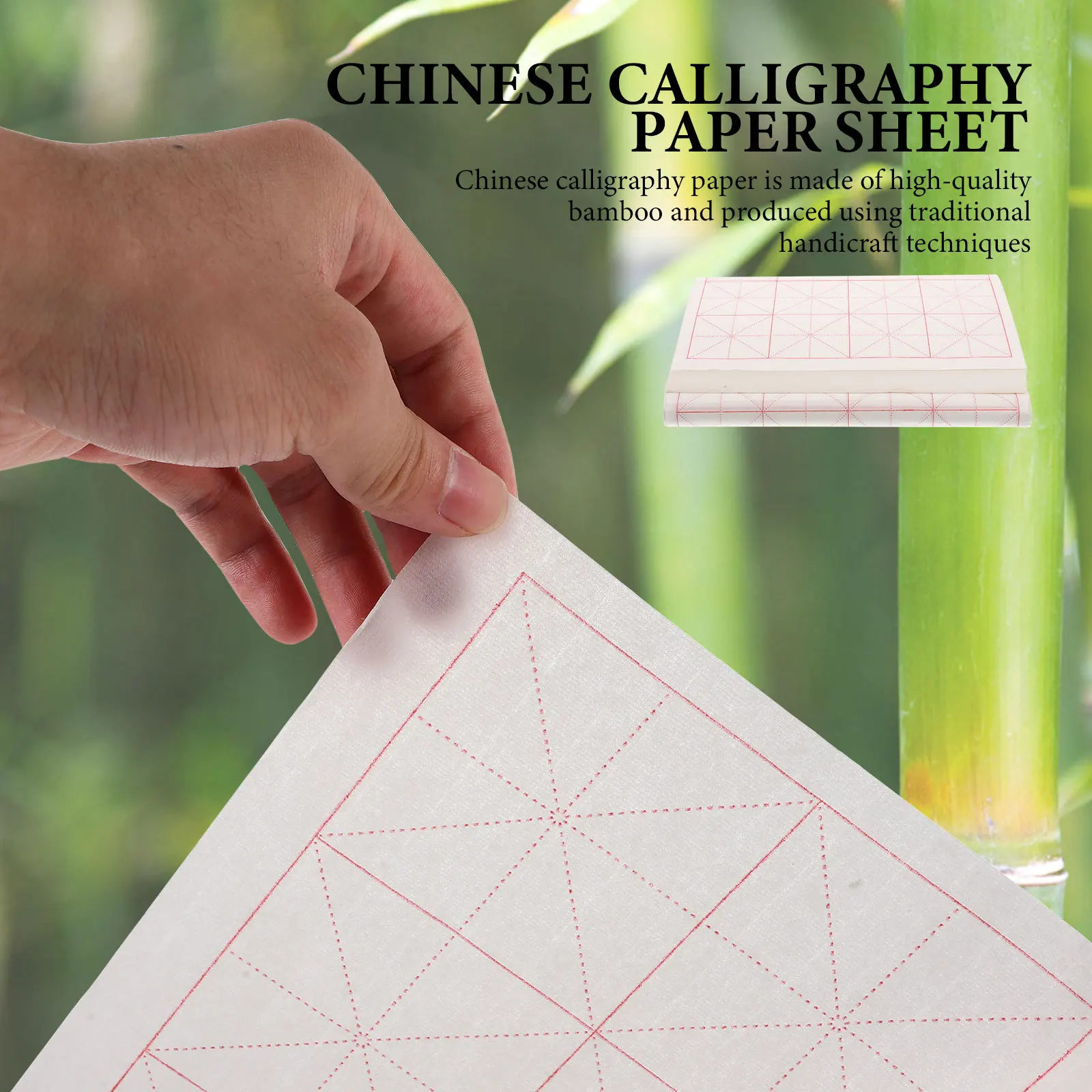 100pcs Rice For Calligraphy Practice Thickened Xuan Smooth Writing Surface Chinese Art Paper Sheet Multipurpose Calligraphy