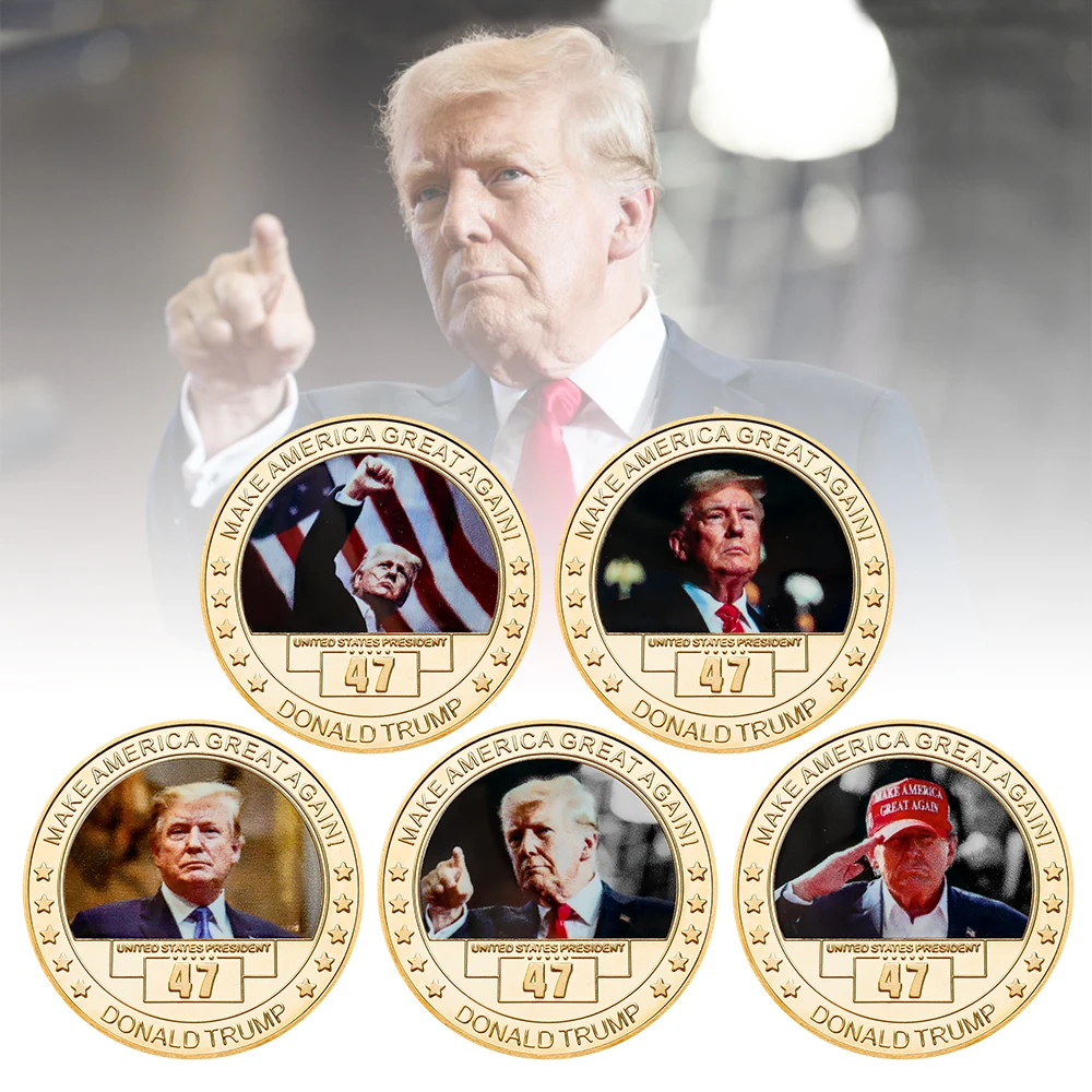 The 47 Presidents of The United States Donald Trump Challenge Coins Set 2024 Presidential Election Christmas Gift for Supporter