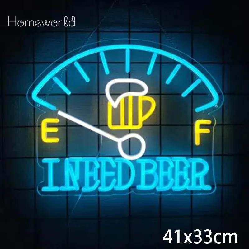 

I Need Beer Neon Sign for Wall Decor, Dashboard LED Neon Sign,Beer Foam Neon Light for Bar Wine Cellar Restaurant Hotel