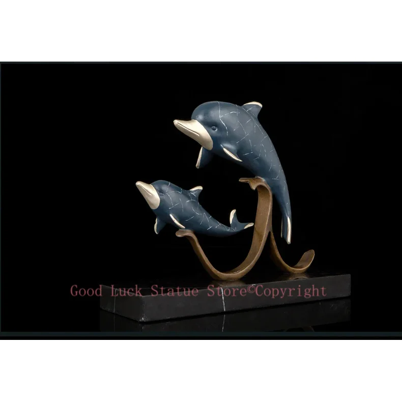 Large TOP COOL TOP art Collection dolphin porpoise delphis fish 3D brass Sculpture art HOME BAR CLUB Company decoration art