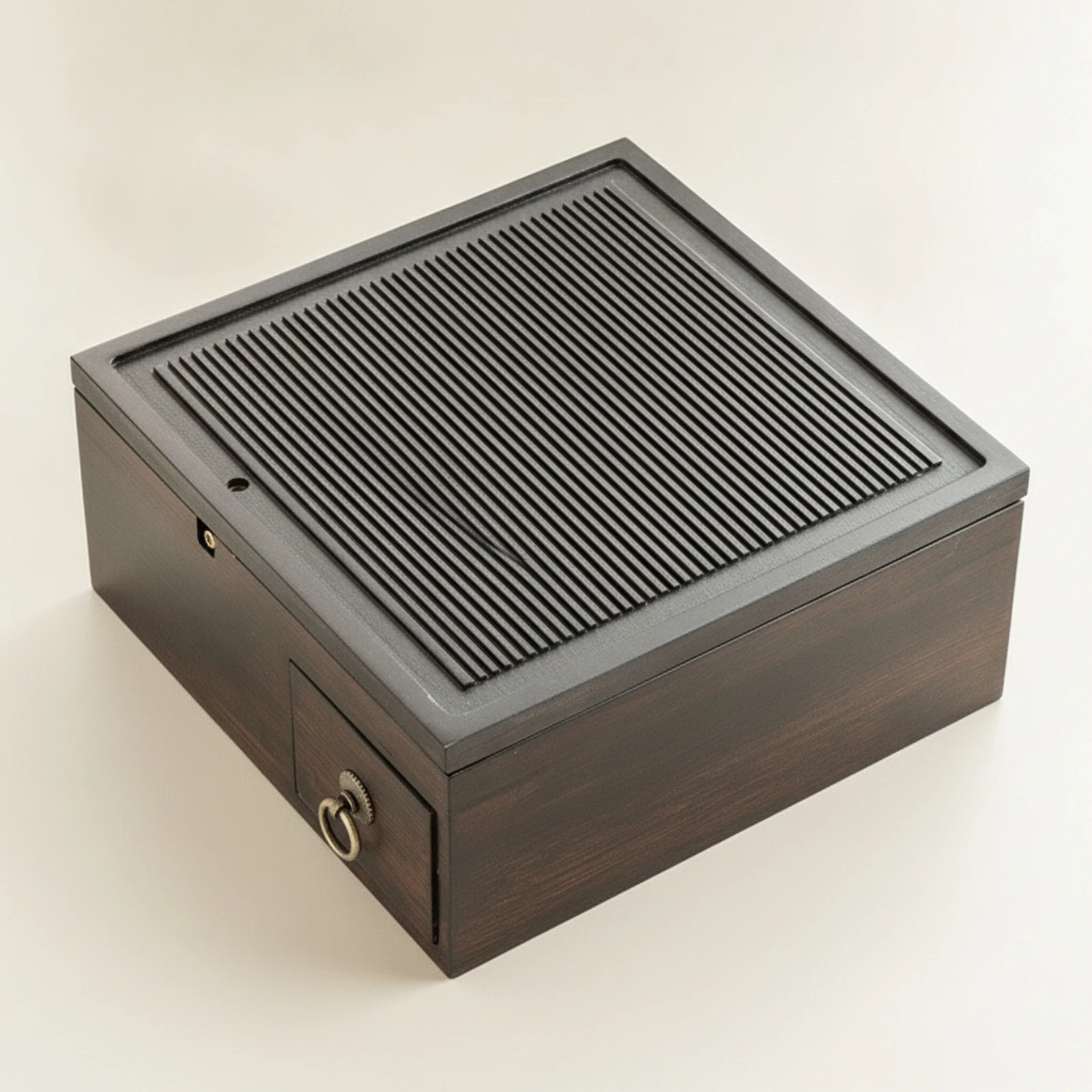 Tea Tray with Storage Box Slatted Gongfu Tea Tray Easy to Clean Polished for Study