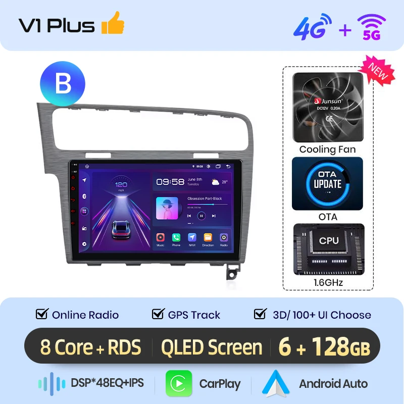Junsun Draadloze Carplay Android Auto Autoradio Voor Vw Volkswagen Golf 7 2013-2017 Gps Multimedia 2 Din Systemen Stereo