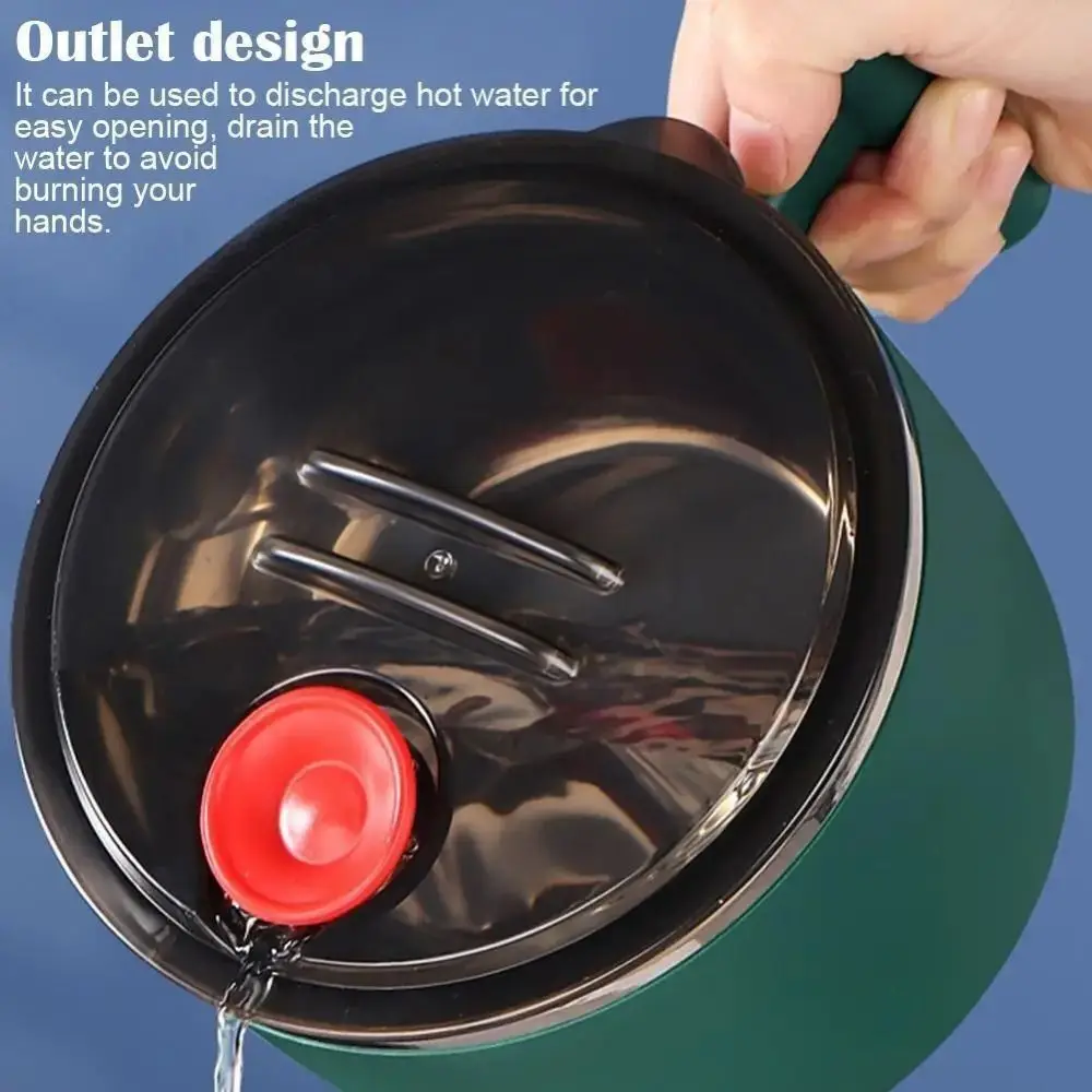 Portable Stainless Steel Ramen Bowl Leakproof Draining Salad Bowl Thermal Insulation Udon Soup Bowl