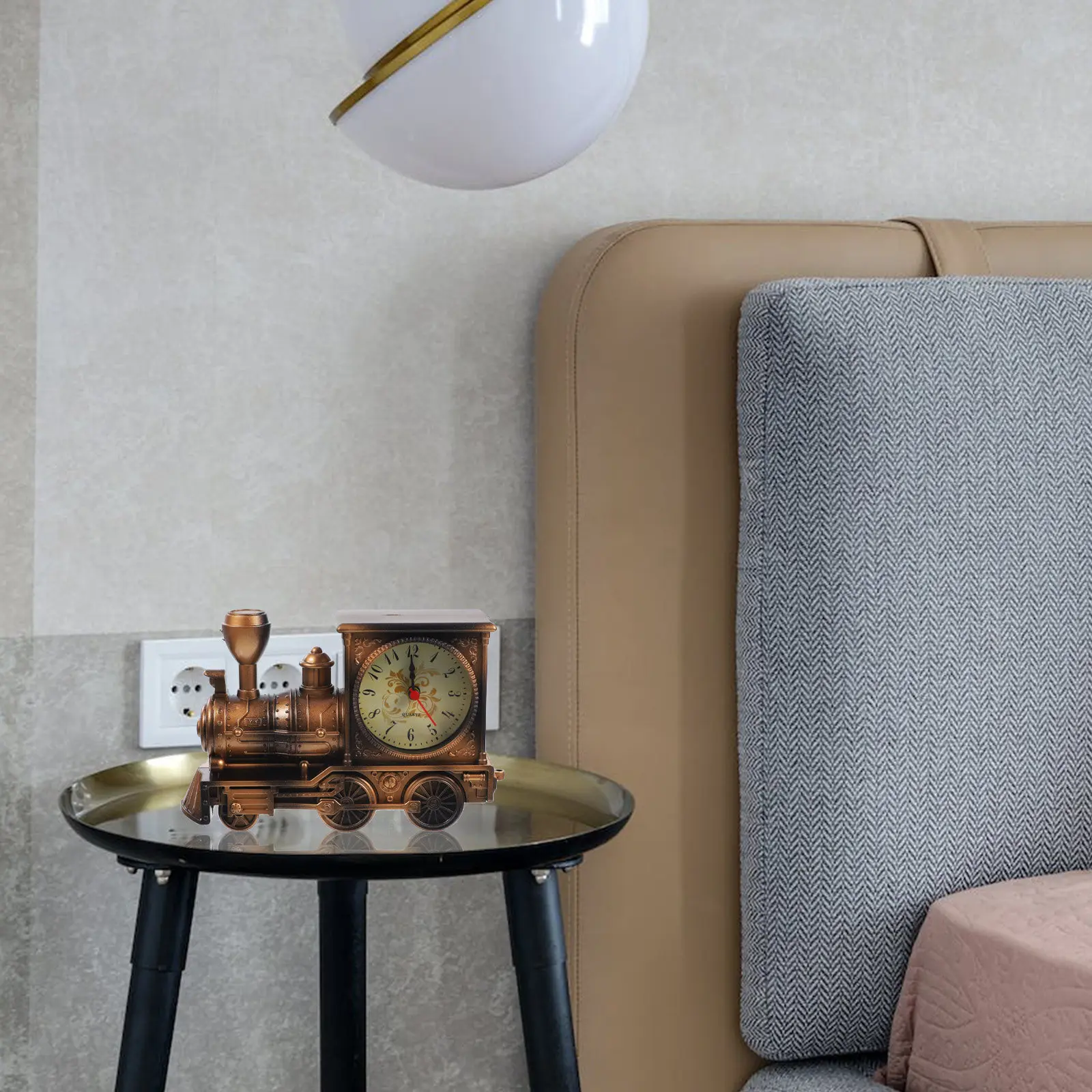 Fotografia 4: Relógio Criativo de Mesa com Design de Motor de Trem, Números Claros e Alarme para Decoração de Quarto e Sala de Estar