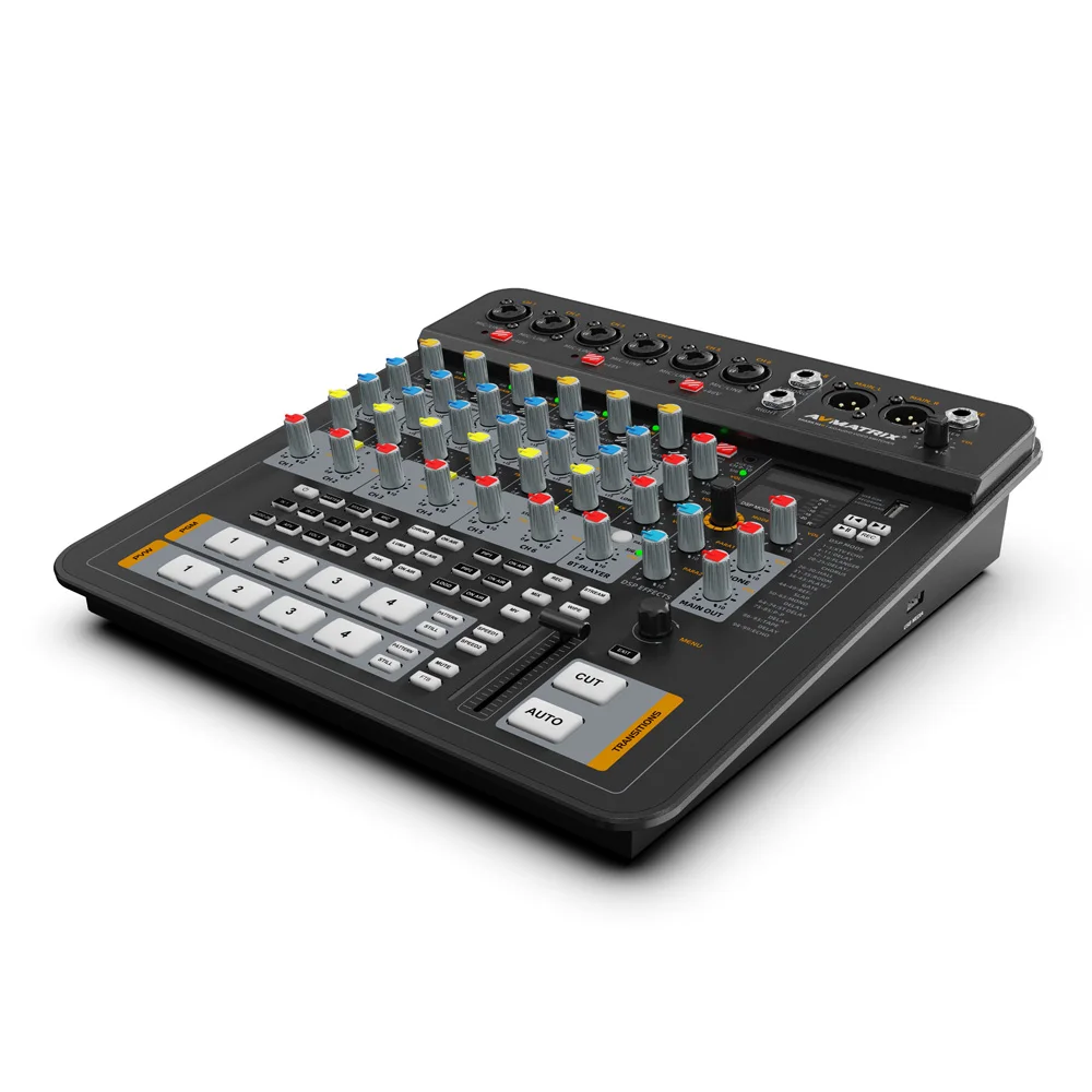 

Avmatrix SHARK H4M/S4M All-in-one Video Switcher Audio Mixer with SDI/HDMI RTMP/SRT Stream Record for Live Streamers Solution