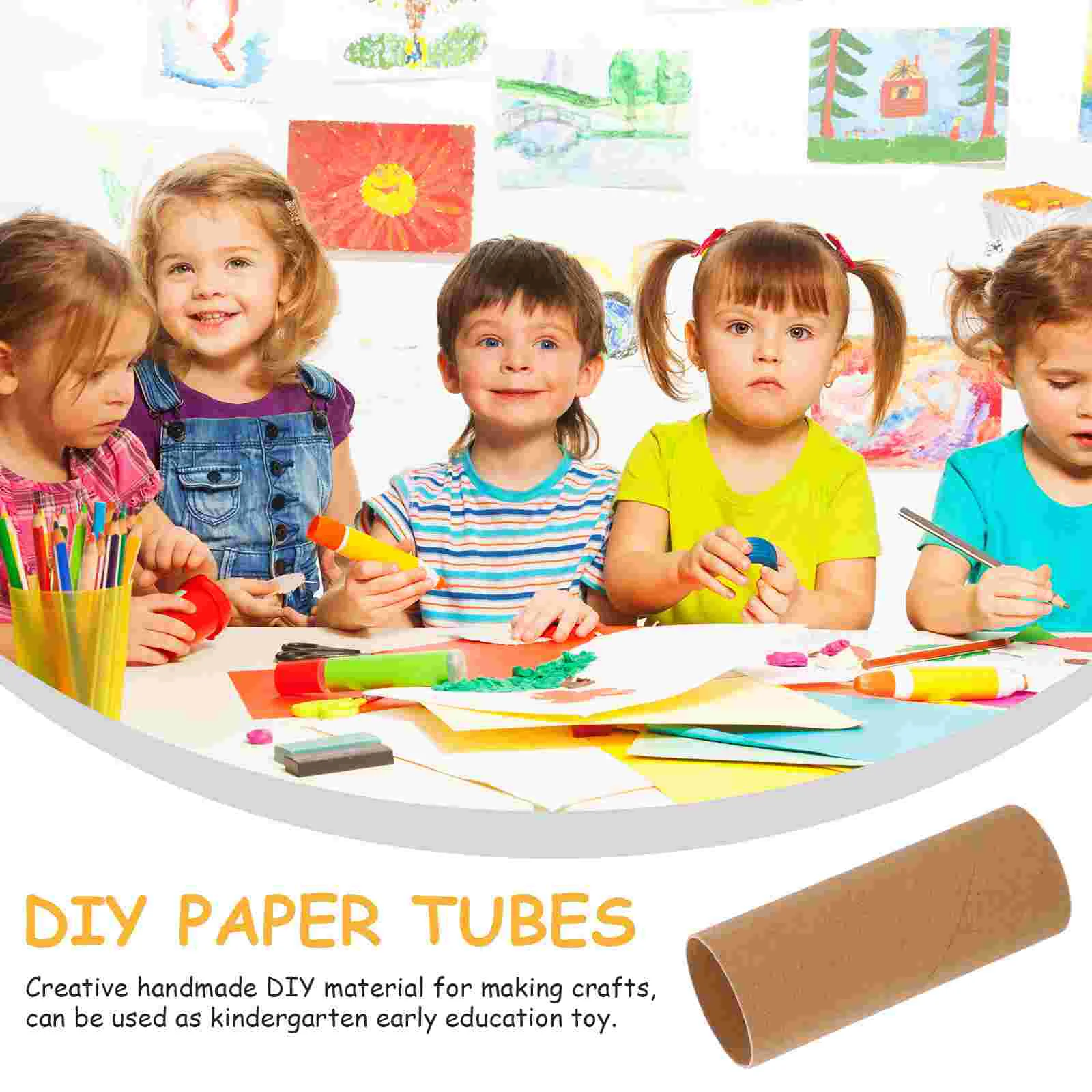 20 Pcs Craft Cardboard Tube Paper for DIY Crafts Kids Round Tubes Making Child