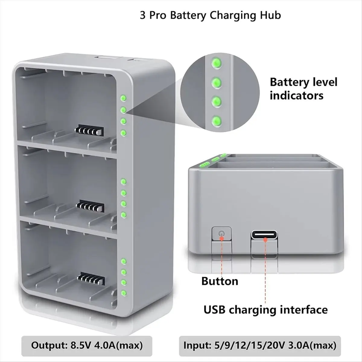 HAPPYDAY~ Three Channel Two-Way Charging Hub for Mini 4 Pro and Mini 3 Pro Battery for Mini 3 Pro Battery Charger