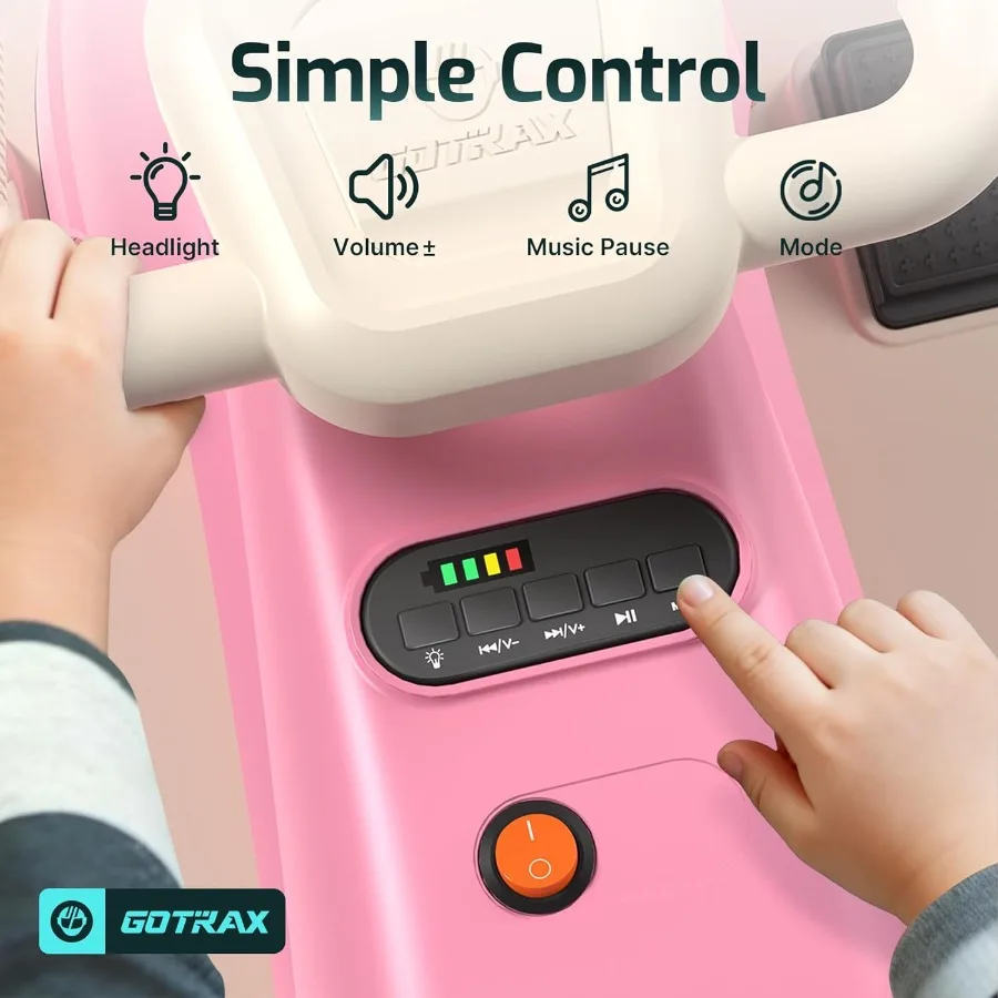 子供用電動ウィグルカー、12V大容量バッテリーで最大120分の遊び時間、音楽スピーカーと後部フラッシュホイール、バッテリー表示と簡単操作