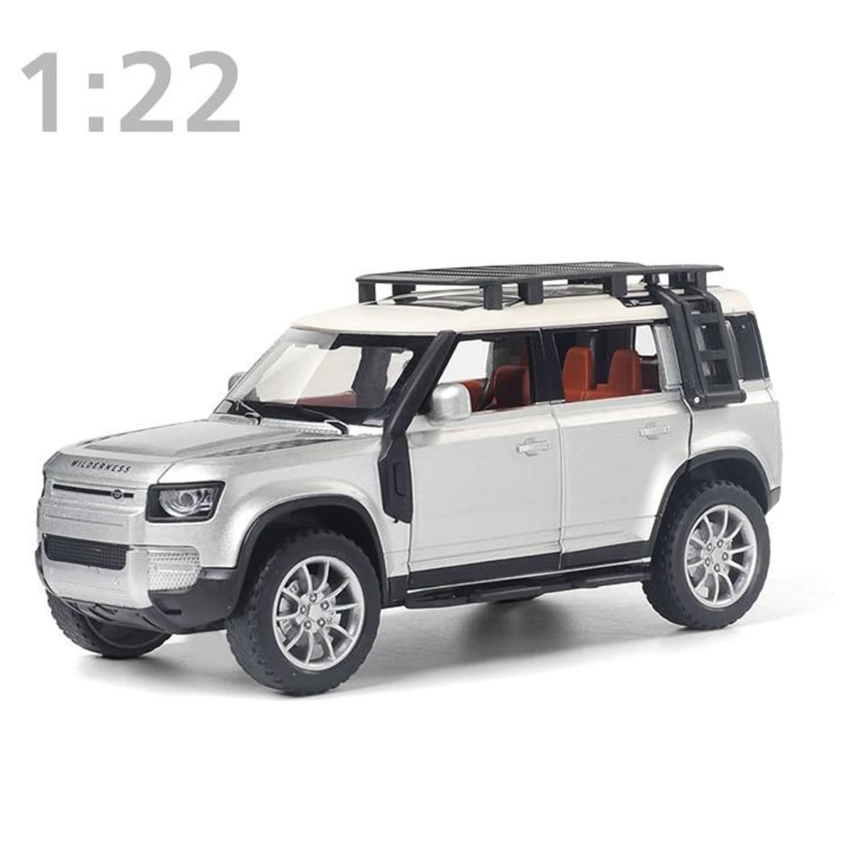 1:22 defender suv liga modelo de carro diecast metal brinquedo veículos off-road modelo de carro som e luz puxar para trás coleção crianças presente
