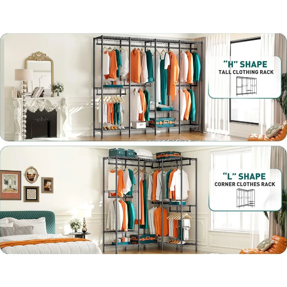 Raybee Heavy Duty Clothes Rack, Roupas Racks para pendurar roupas, Metal Garment Rack, 1150lbs