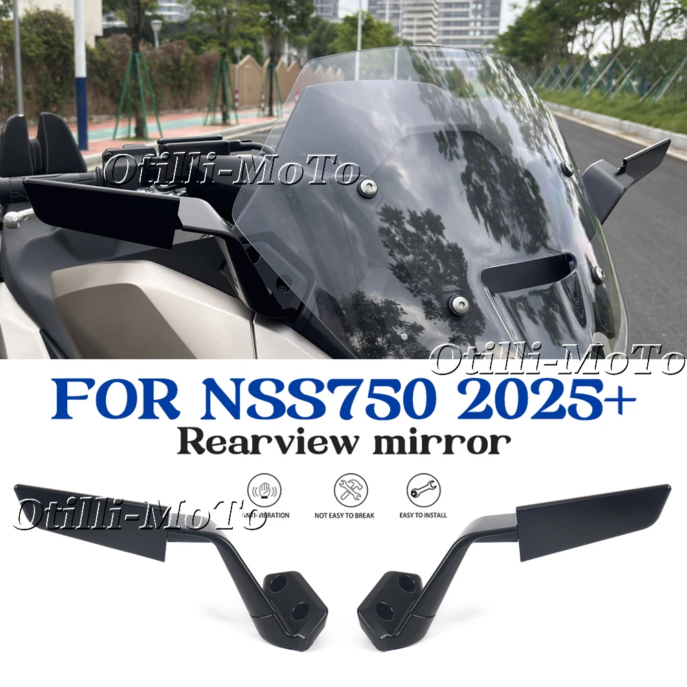 For Honda Forza NSS750 2025-2027 New Motorcycle Invisible Rearview Mirrors Multifunctional Adjustable Rotating Wind Wing Mirrors