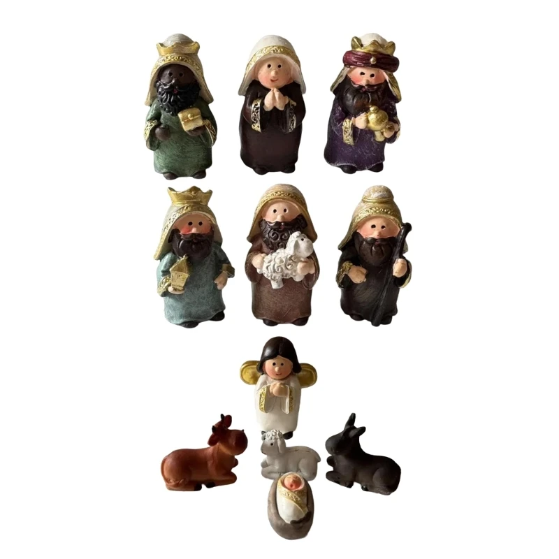 

Y166 11Pieces Nativity Scene Figurines Set for Holiday Decors and Gift Giving