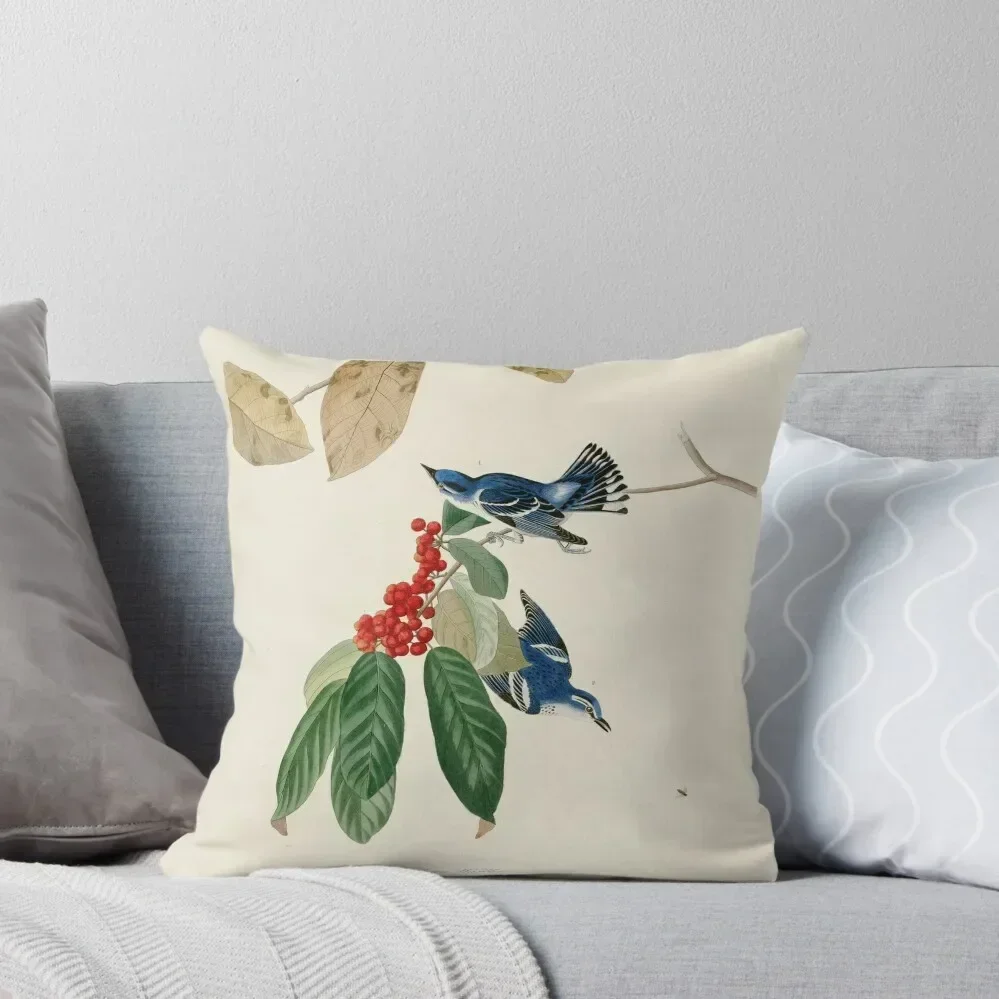 

Azure Warbler - John James Audubon Birds of America Throw Pillow Anime luxury decor pillow