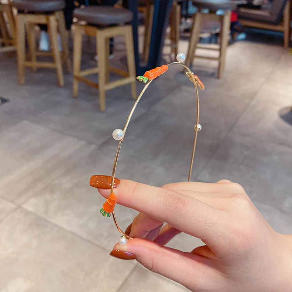 

Wedding Hair Accessories Carrot Headband Pearl for Women to Weave Bridal Alloy (iron) Pearls Bride Hairbands