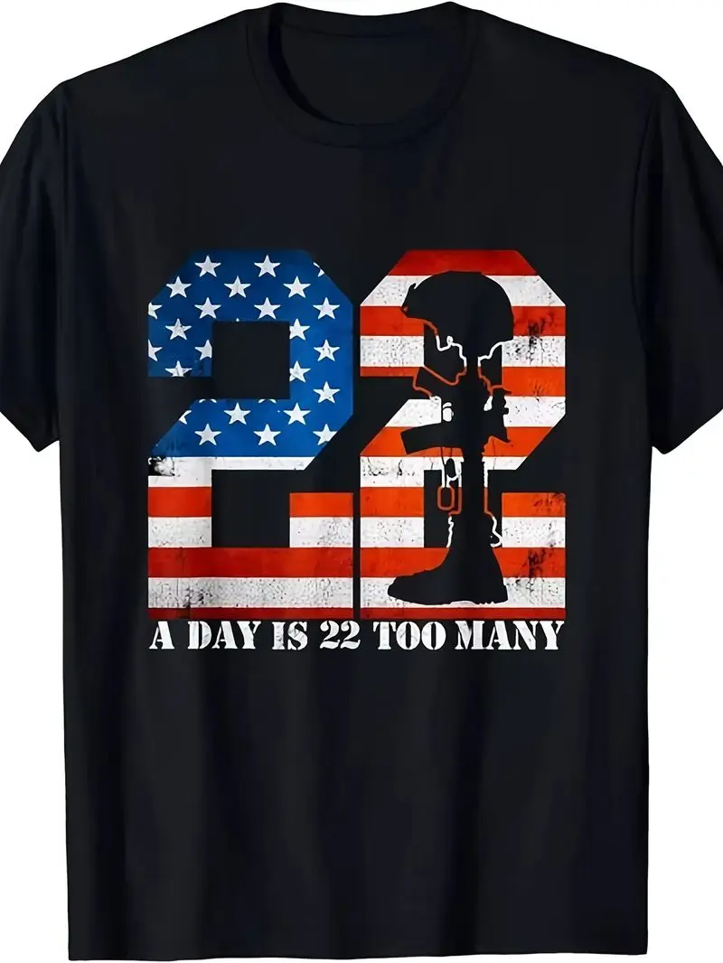 New Limited Veteran Lives Matter Help Veterans 22 A Day Is 22 Too Many T-Shirt Same Style For Men And Women 2026 Summer Short-Sl