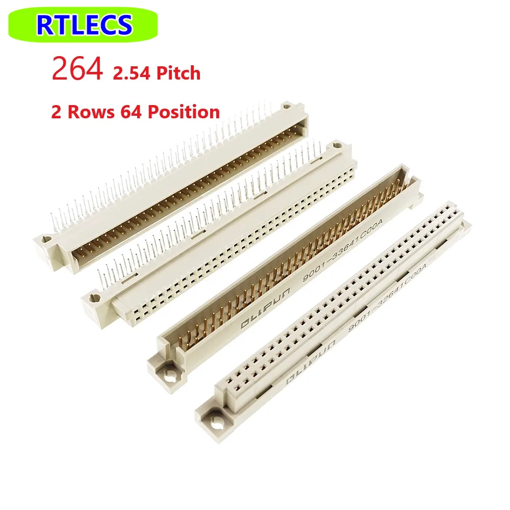 5 Pcs DIN 41612 Connector 20 30 32 48 64 96 Pin Plug Male Female Socket Vertical Right Angle Through Hole PCB Pitch 2.54 MM