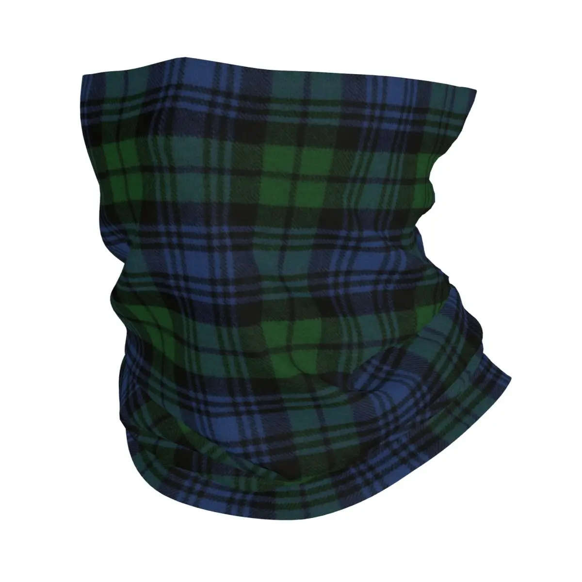 Custom Black Green Scottish Tartan Plaid Bandana Neck Gaiter Windproof Face Scarf Cover Men Women Headwear Tube Balaclava