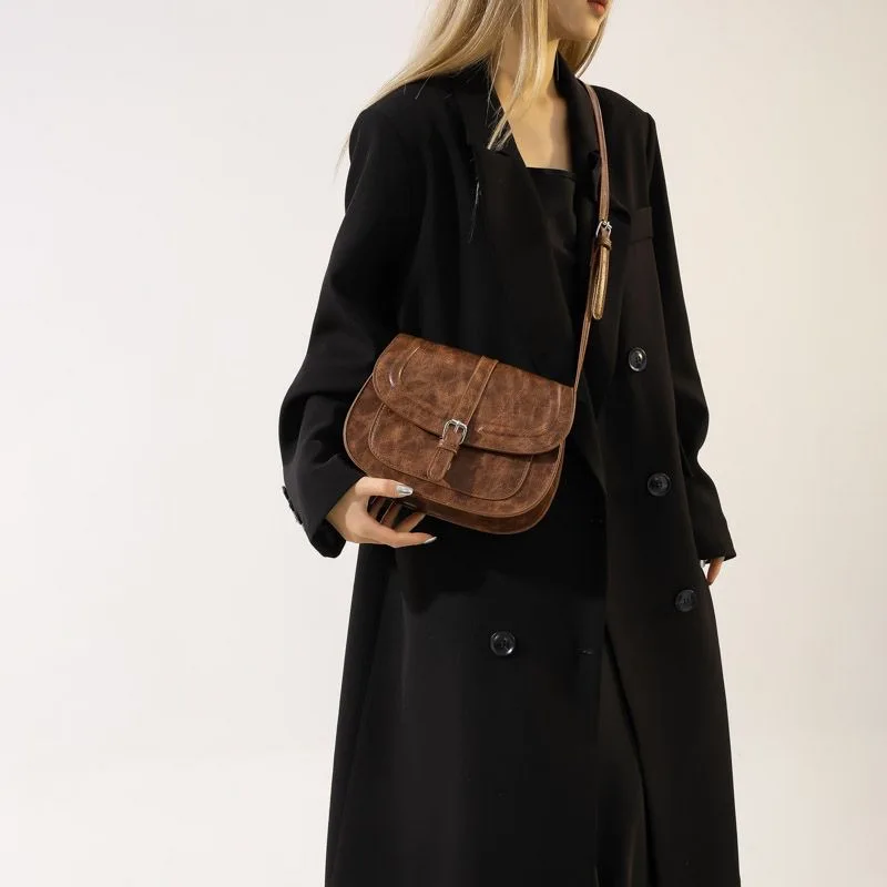 

Retro Unisex Saddle Bag - Semi-Circle Crossbody Shoulder Purse for Women Business Casual Commute Euro Style