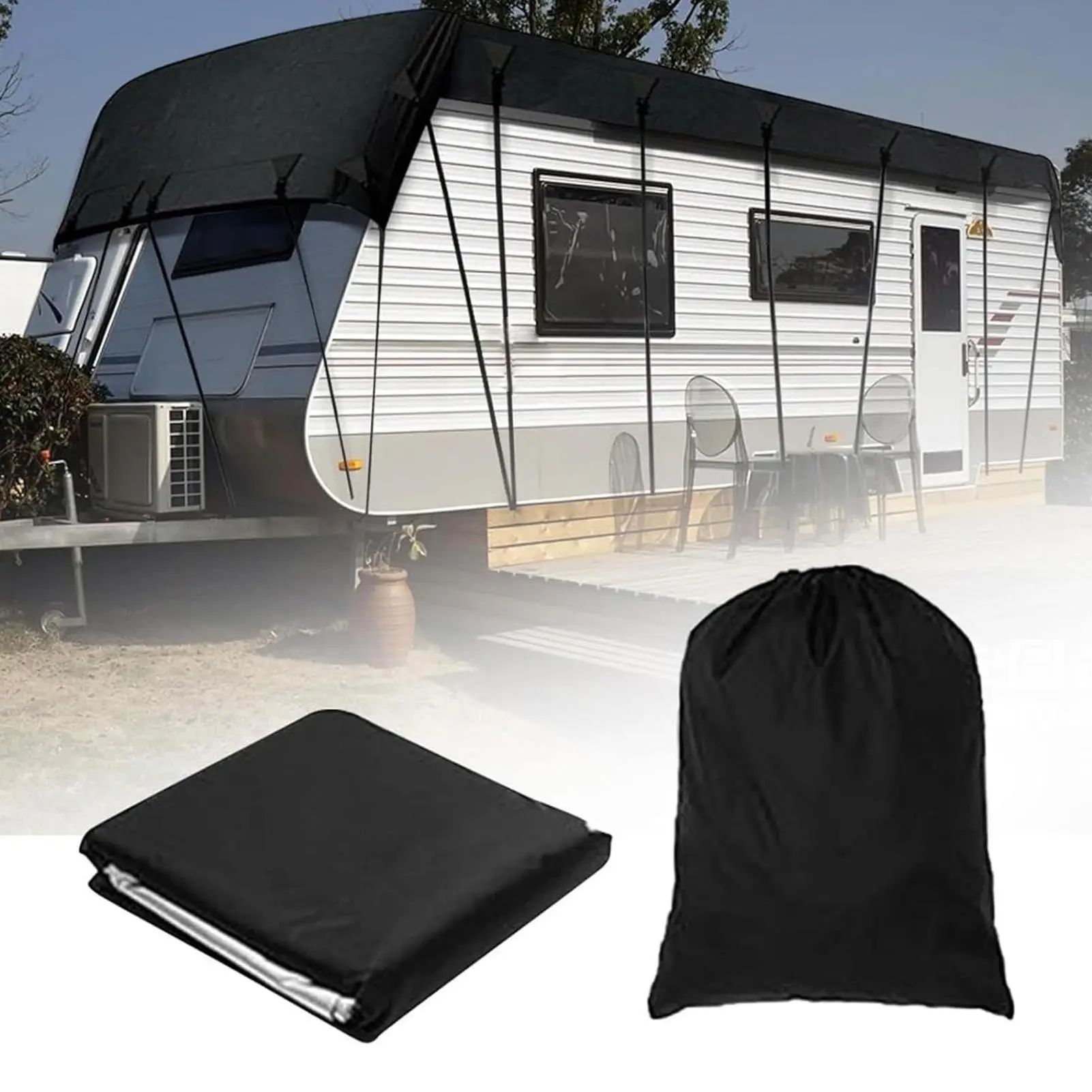 

Truck Cover Waterproof All Weather Travel Trailer Rv Cover Tear-Resistant Shade 210D Protector With Bag For Camping Beach Rain