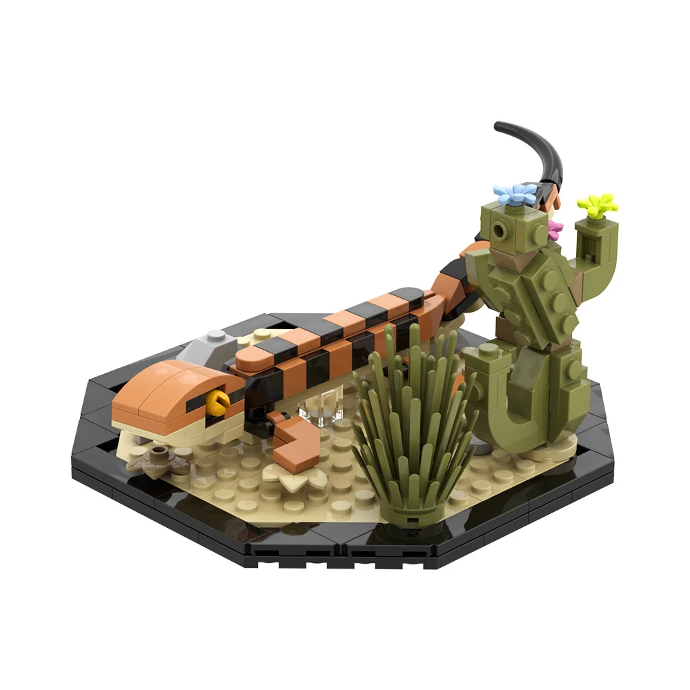 Moc Leopard Gecko Building Blocks - Realistic Reptile Model Kit Desert Lizard Bricks Set Kids & Adult Toys Gifts Terrarium Decor