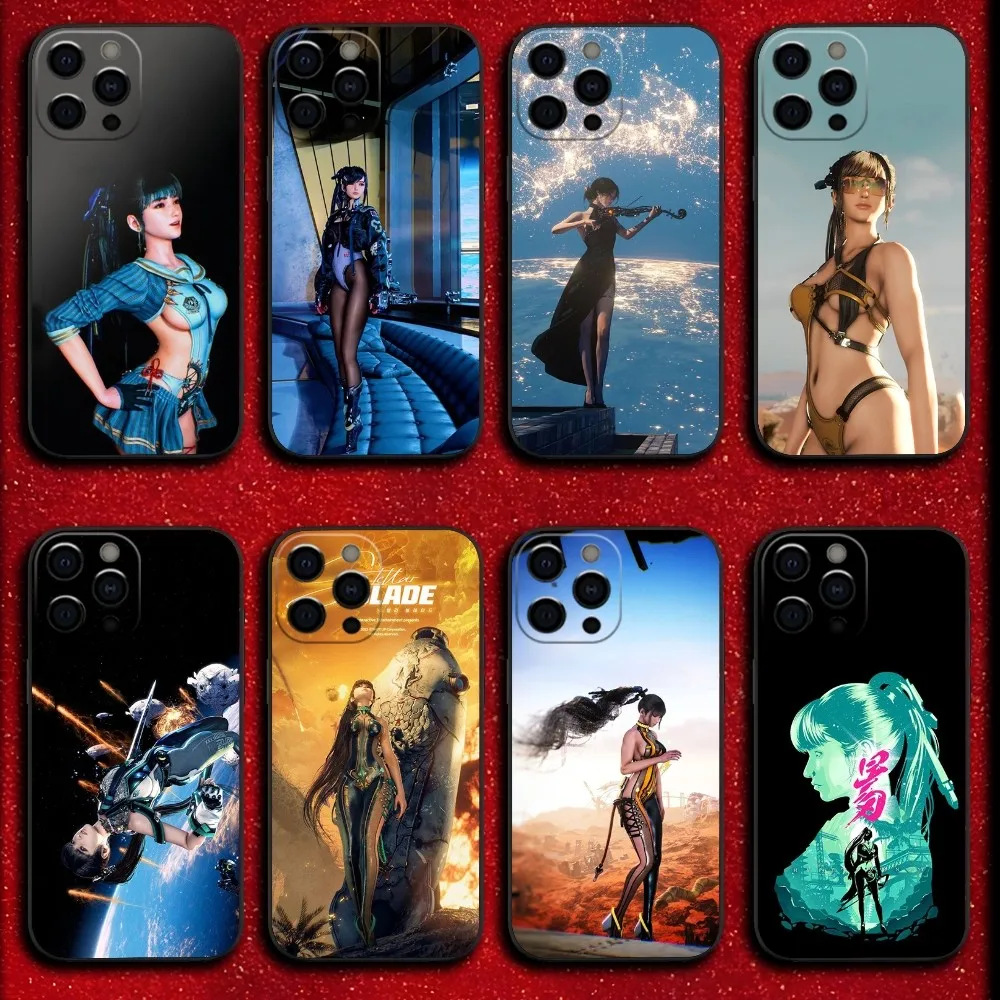

Eve Game Stellar Blade Phone Case For iPhone 16,15,14,13,12,11,Pro,X,XS,Max,XR,Plus,Mini Soft Black Cover