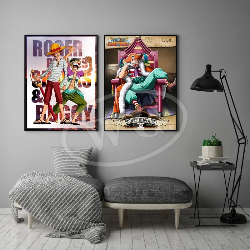 One Piece Japanese anime canvas painting anime characters Four Emperors  Buggy HD print living room decoration exquisite gifts