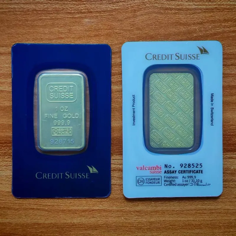 NONE 1~10 Stück Argor Heraeus 1oz Goldbarren 24K vergoldetes Messing Goldbarren mit unabhängigen Seriennummern Goldbarren-Kollektion 6