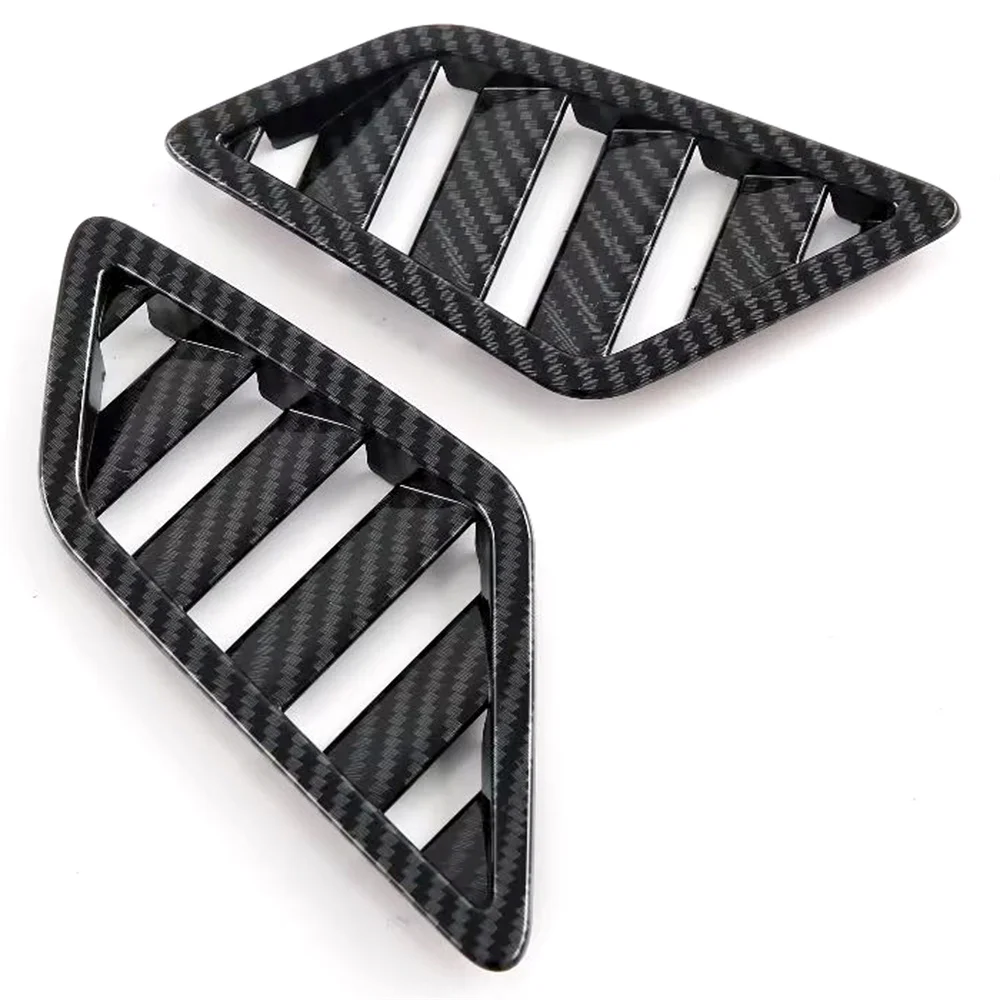 CGZ لميتسوبيشي أوتلاندر 2022 2023 2024 LHD!!! الكربون الأسود العلوي A/C منفذ تنفيس الهواء تنفيس ديكور غطاء الكسوة 2 قطعة