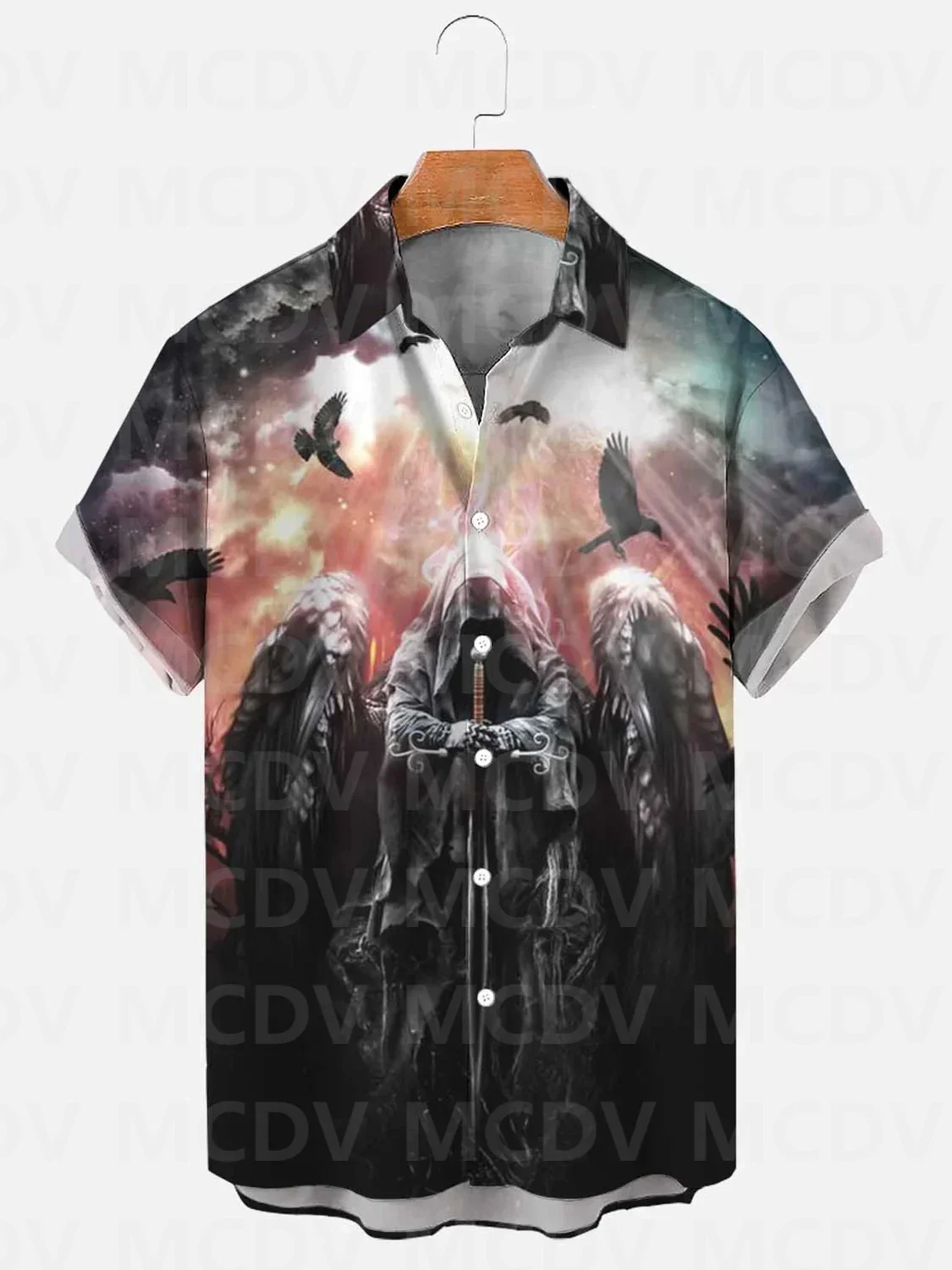 

Grim Reaper Halloween Shirt Men's For Women's Short-Sleeved Shirt 3D Printed Hawaiian Shirts