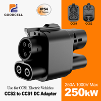 GOODCELL CCS2 To CCS1 DC EV Adaptor 250A Fast Charging Use for CCS1 DC Charge Port Cars High Speed Charging Converter 300V~1000V