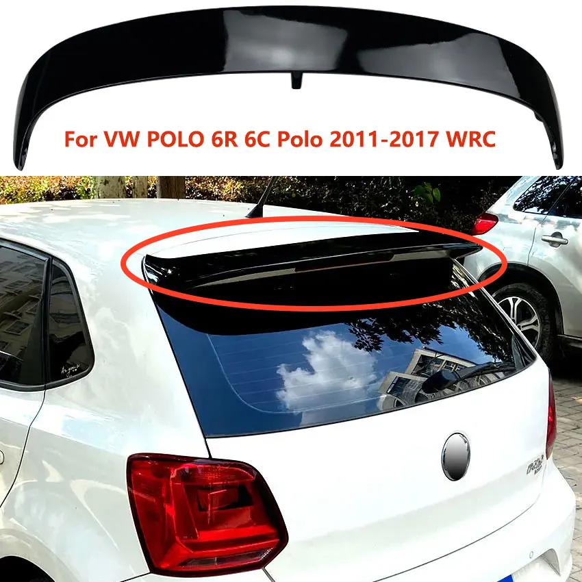 For VW POLO 6R 6C Polo 2011-2017 WRC Car Rear Wing Top Tail Wing Spoiler Roof Trunk  Fixed Wind Wing Body Decoration Accessories