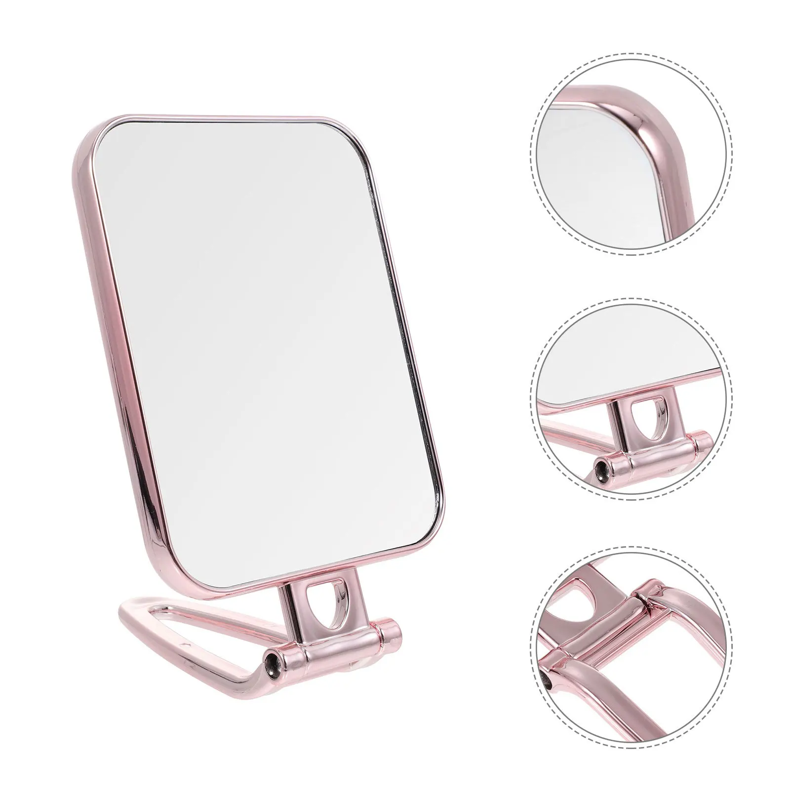 1 個ポータブル化粧鏡折りたたみ拡大鏡ハンドヘルドミラー旅行用ホームバスルーム化粧台女性レディース美容アクセサリー