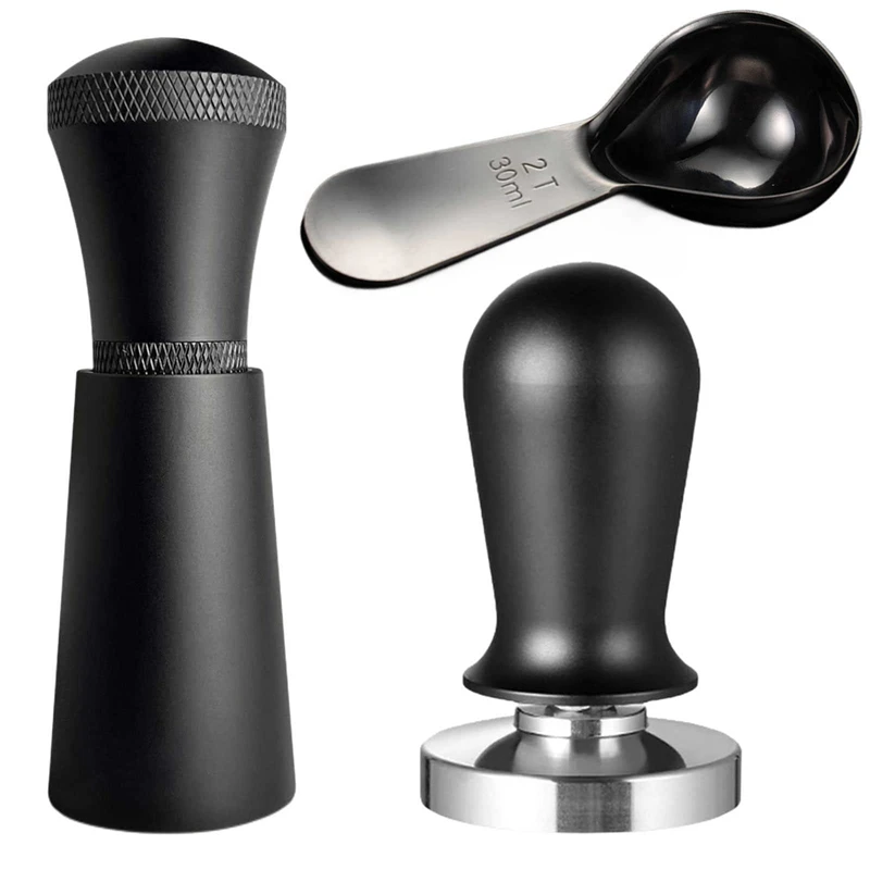 

3 PCS Espresso Dispensing Tool Spring-Loaded Coffee Tamper As Shown Metal With Flat Base For 58Mm Portable Filters