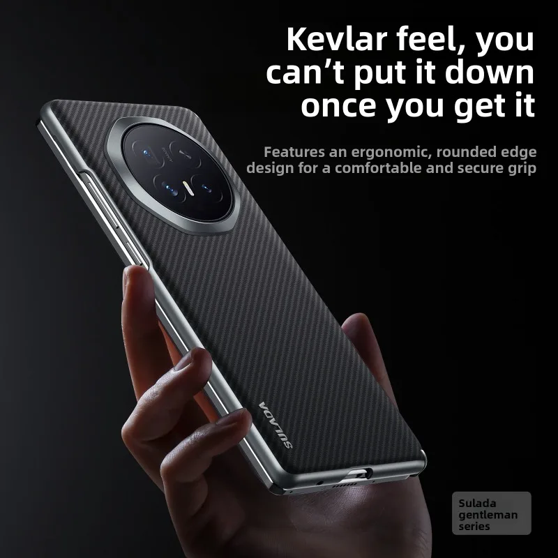 

For Honor Magic V6 Case Invisible Magnetic Anti-slip Kevlar Textured Leather Cover For Magic V6 Shockproof Bumper Funda