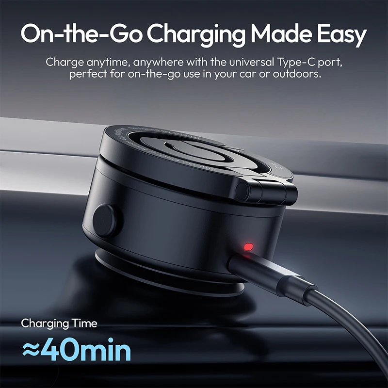 Ulanzi SK-22 Clip-On Electric Suction Cup MagMount Magsafe Foldable Phone Holder Car Mount 360° Rotation for Iphone Maxload 500g