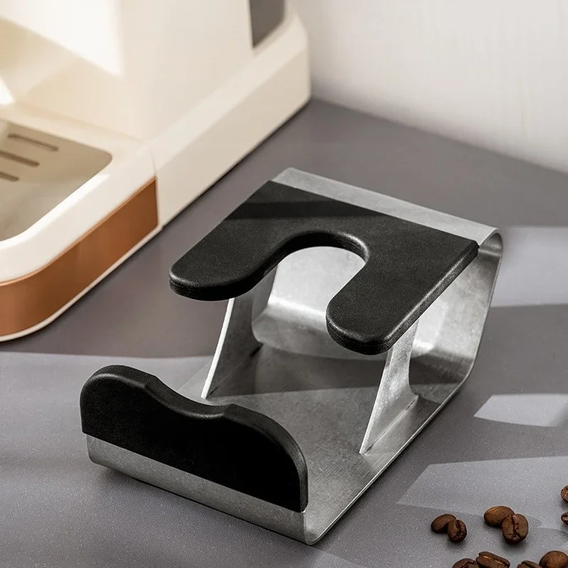 JUSTINLAU Universal Coffee Tamper Stand Coffee Portafilter Stand Stainless Steel Anti-Slip Bracket with Tamper Mat Barista Tools