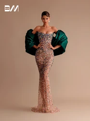 Exquisite Crystals Strapless Evening Dress Formal Occasion Sexy Luxury Cocktail Customized 2025 Corset Party Women Prom Gown
