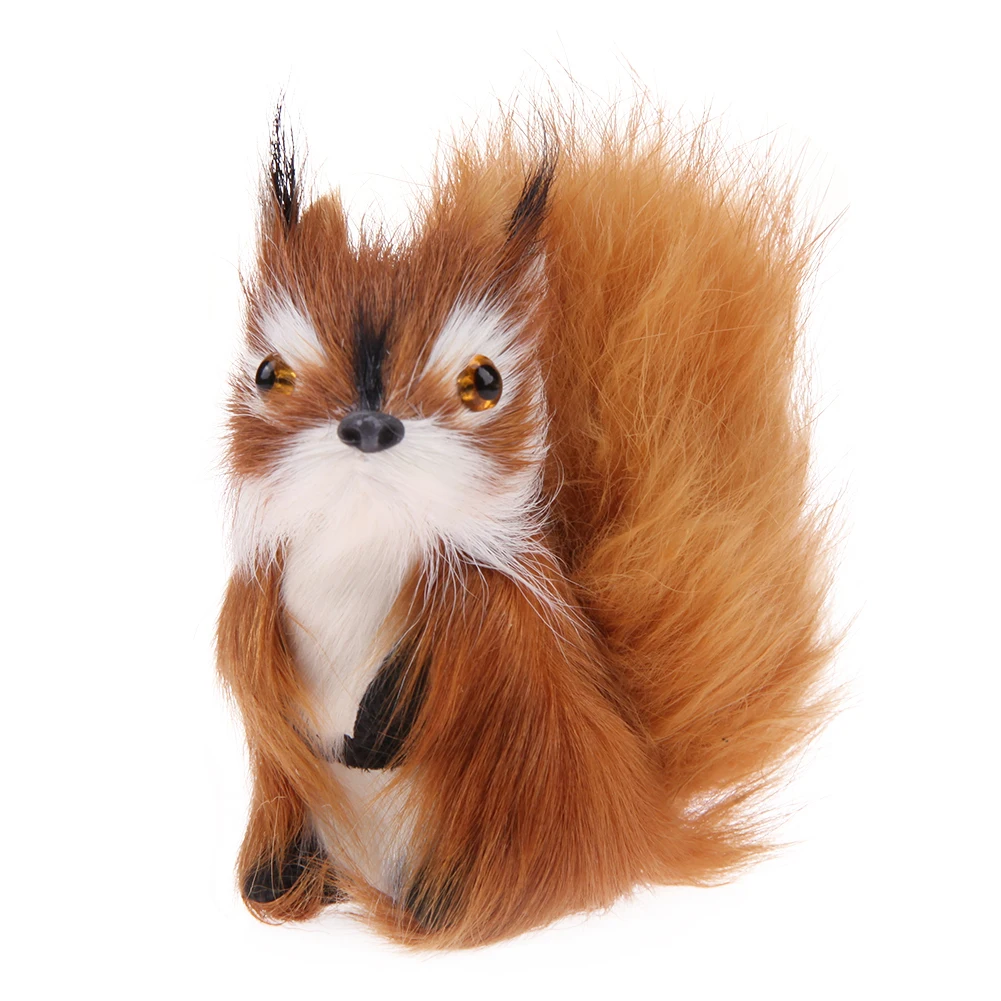 Plush Artificial Squirrel DIY Crafts Animal Simulation Squirrel Decor Collectible Lightweight Portable Mini for Home Living Room