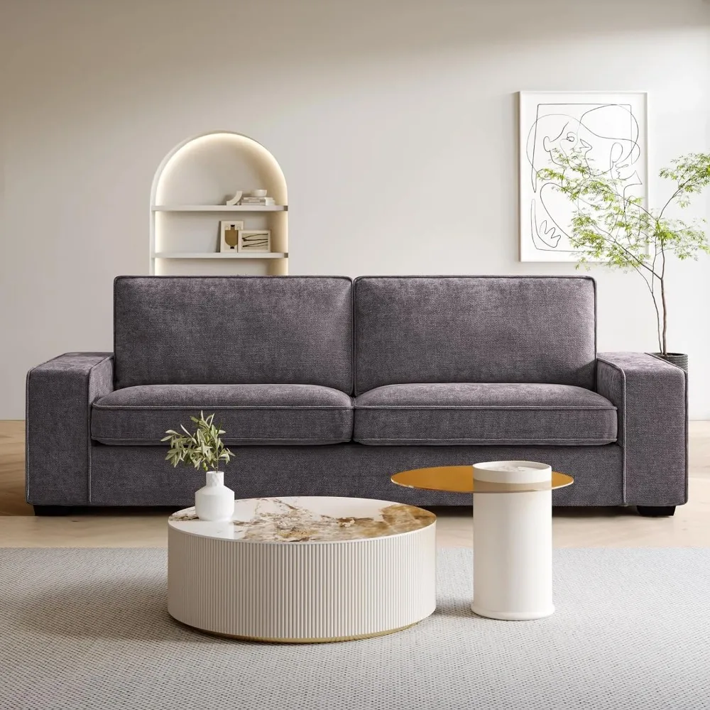 Sofá Loveseat do Chenille com assento profundo, sofá moderno do amor para a sala de estar, tampas removíveis, estofados, 2 lugares, 88"