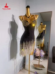 Latin Dance Dress for Women Customsized Rumba Chacha Tango Performance Professional Costume Skirt Children Girl's Latin Dresses