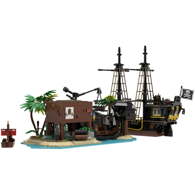 New Medieval Pirates Series Imperial Navy Checkpoint Moc 10320 21322 Pirate Shipyard Modular Building Blocks DIY Bricks Toy Gift