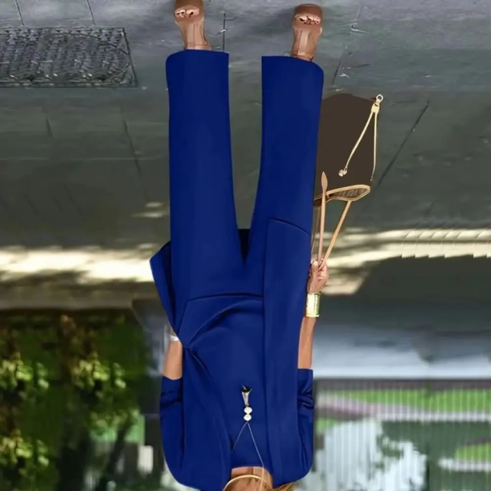 

3 Pcs/Set Women Coat Vest Pants Set Long Sleeve Cardigan O Neck Sleeveless Vest Elastic Waist Wide Leg Trousers Casual Loose Pan