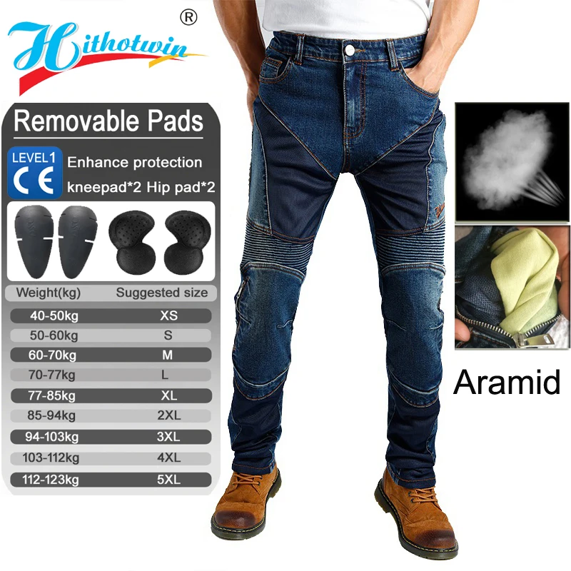 

Men Summer Mesh Motorcycle Jeans Blue Black Motocross Pants Protective Gear Design F-EV-032