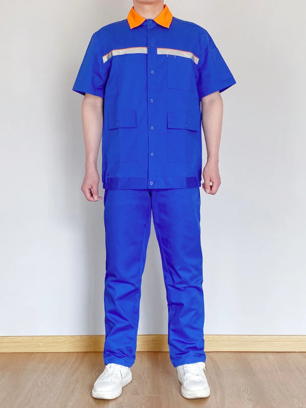 

Легкий летний рабочий костюм из смесового хлопка, антистатический, больших размеров, для производственных цехов