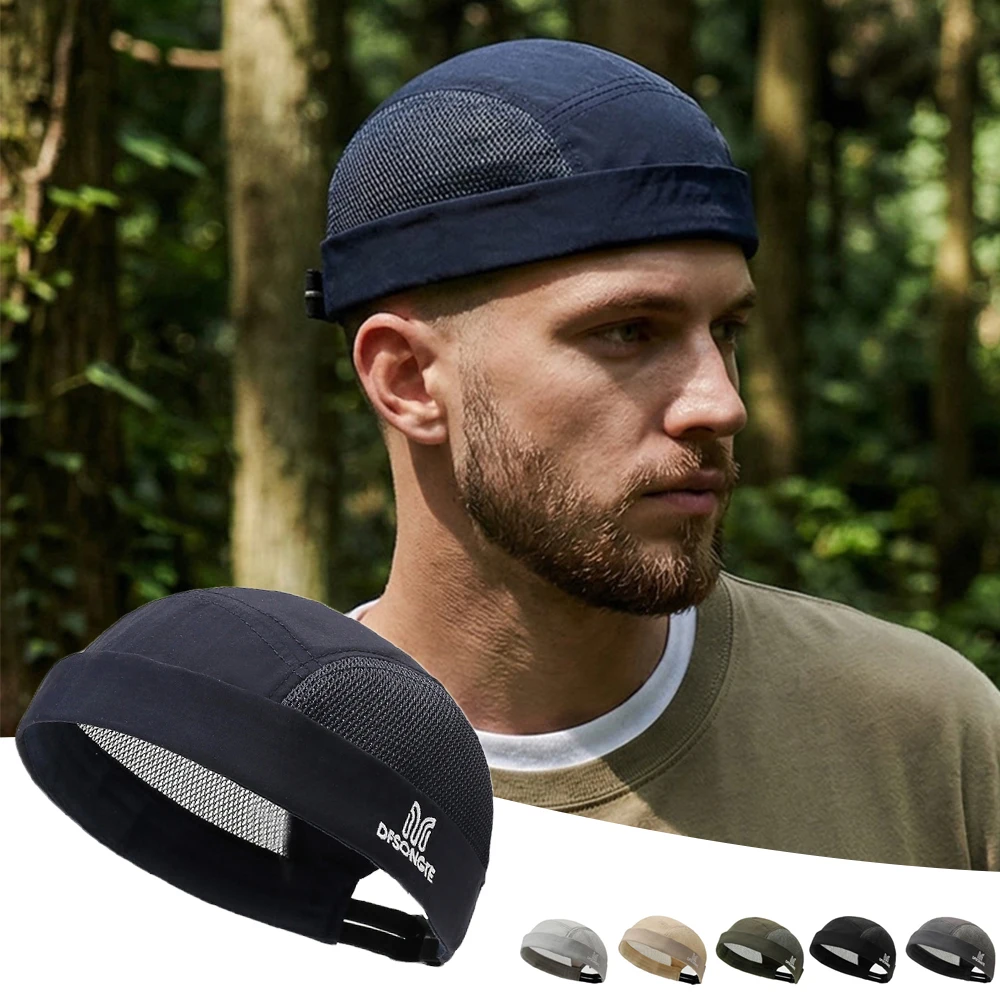 

Fashion Men Hip Hop Hats Soft Top Hats Beanie Hat Skullies Cap Brimless Street Solid Color Portable Vintage Multipurpos Hats