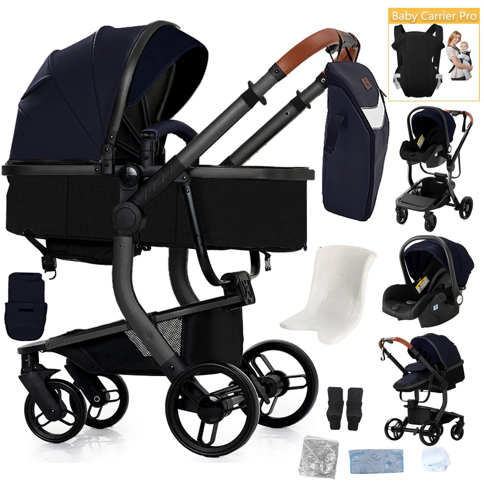 Luxe Kinderwagen 3-in-1 Baby-auto voor Kinderwagen Lichtgewicht Kinderwagen pasgeborenen kinderwagens kinderwagens Baby-autostoeltje baby buggy