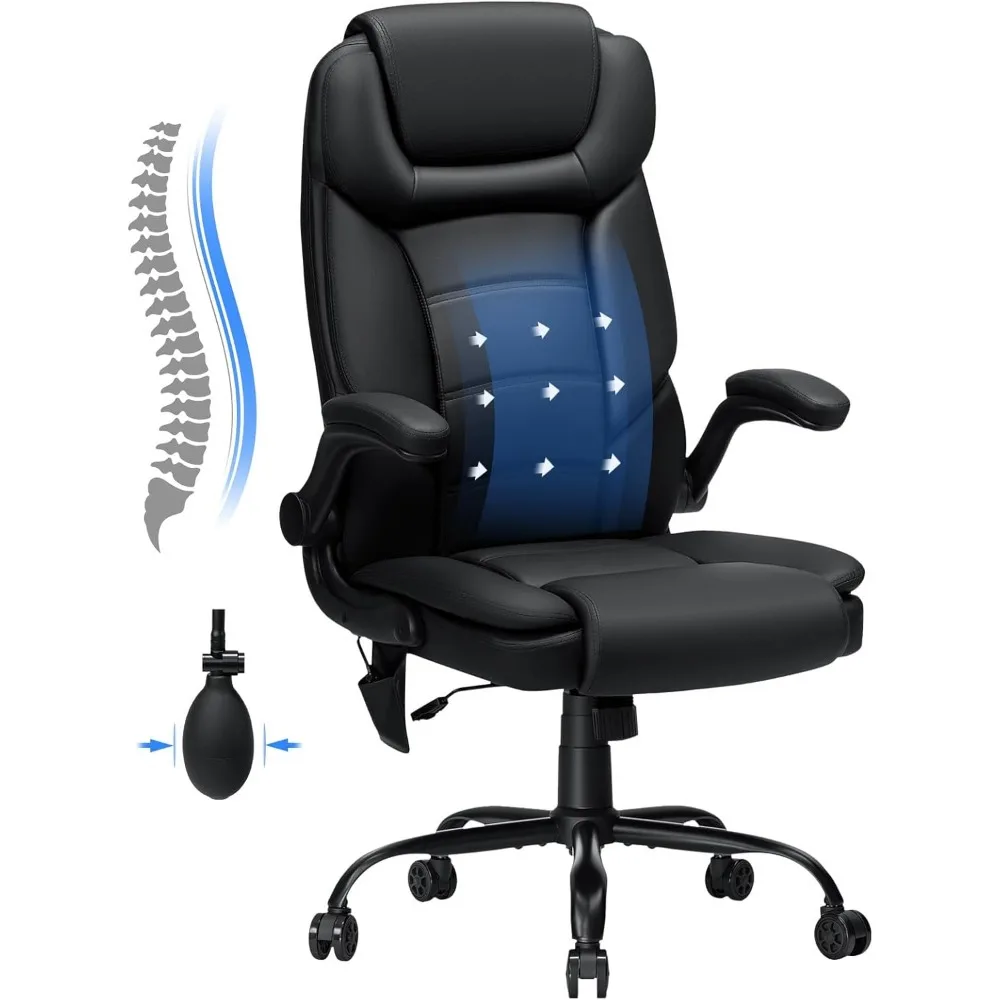 

Big and Tall Office Chair 450lbs Heavy Duty Executive Desk Chair with Adjustable Lumbar Support High Back Ergonomic Home Compute